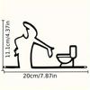 Toilet Signs 2D Flat Metal Bathroom Sign La Linea Minimalist Line Art Car Sticker Self Adhesive WC Toilet Iron Art Corner Decor