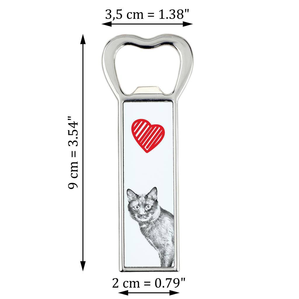 Kurilian bobtail – Bottle opener with a cat, personalized fridge opener | Art-Dog