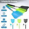 Fly Swatters- Telescopic Flyswatter Heavey Duty Set with Stainless Steel Extendable Handles for Indoor/Outdoor/Classroom/Office