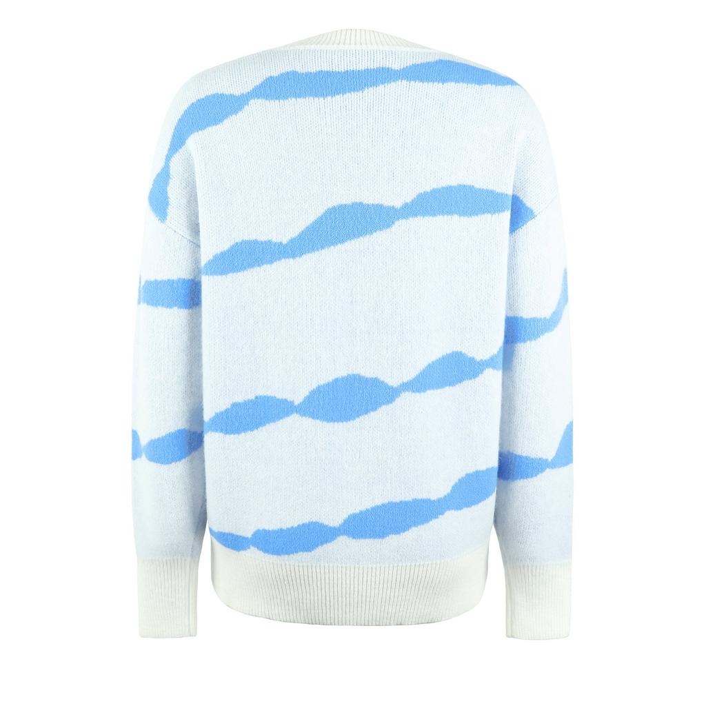 Women's Casual Fashion 2022 Long Sleeved Knitting Contrast Color Sweater Top