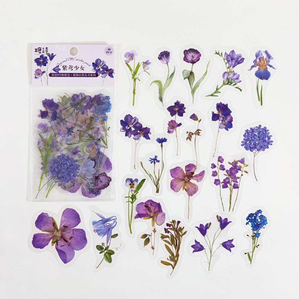 Transparent Glassware Bottle Shape/Flowers Stickers Decorative Decals Paper Scrapbooking Embellishment Supplies Bookmark  DIY Art Craft