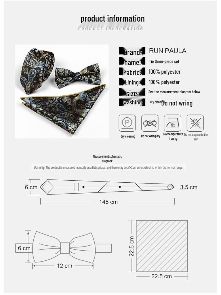Erkek Resmi Papyon ve Cep Mendili Seti - Profesyonel Giyim İçin Zarif Takım Elbise Aksesuarları