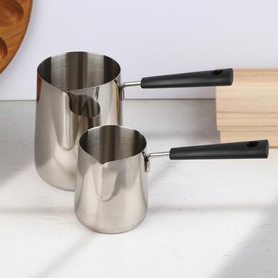 350/600Ml Long Handle Stainless Steel Coffee Pot With Pouring Spout Milk Butter Warmer Pot Stovetop Chocolate Melting Pan