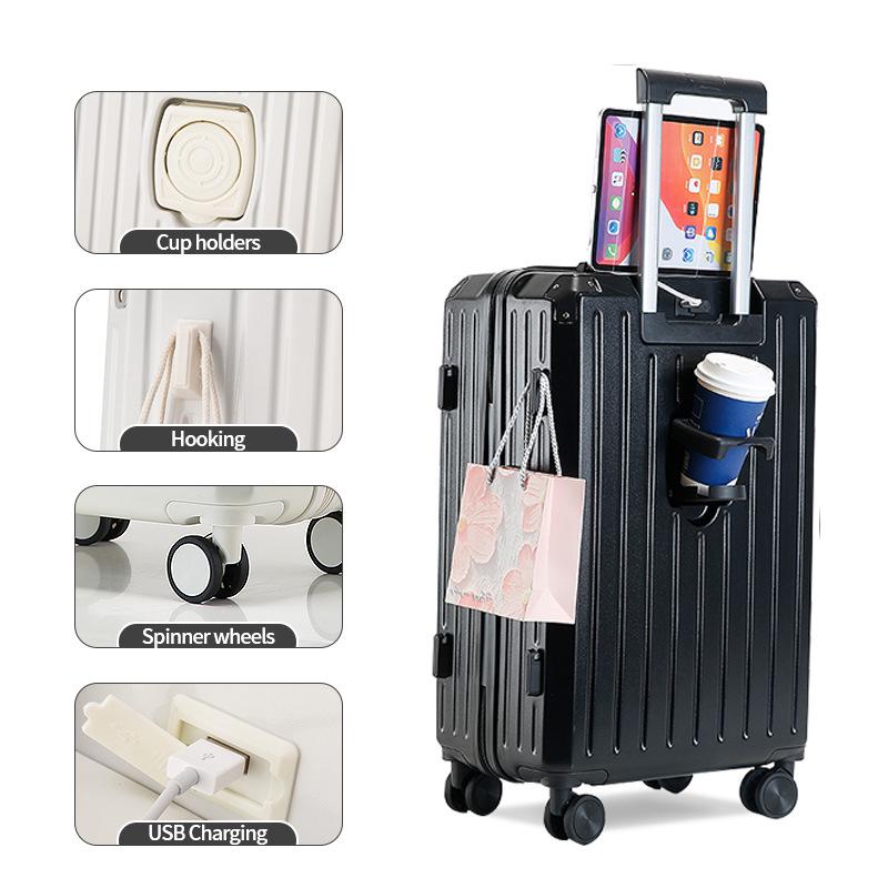 24-Inch Multi-Functional Silent Wheel Suitcase Set - Large Capacity Luggage
