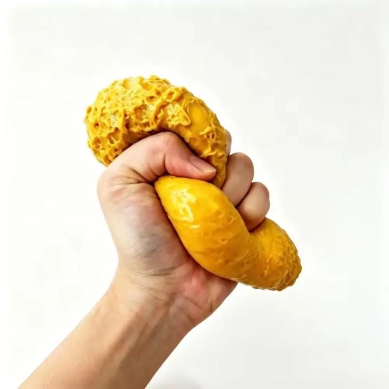 Squishy & Decompress Big Fried Chicken Leg Pinch, Creative Oversized Fried Chicken Leg Malleable Fluid Ball Stress Relief Toy