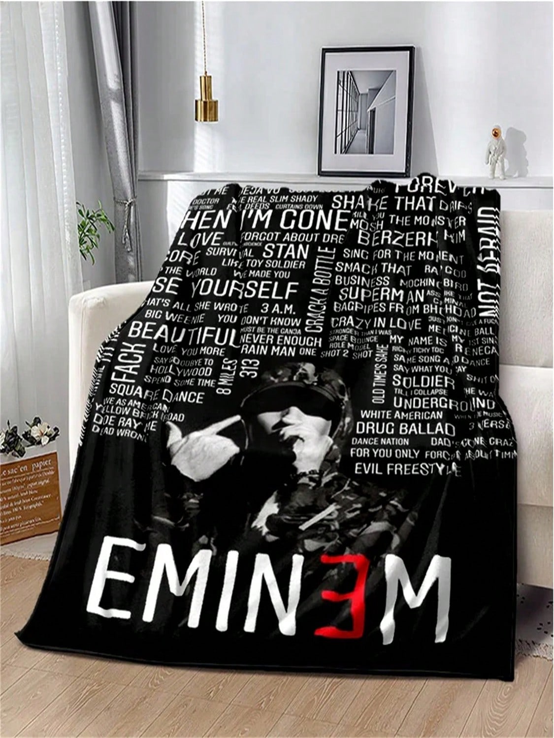 

Hip-Hop Singer Throws Blanket For Couch Sofa Travel Home Hiking Picni Bed Beding Super Soft Flannel Blanket Birthday Gift#Color_25,Size_150X180CM 75X95CM сірий колір