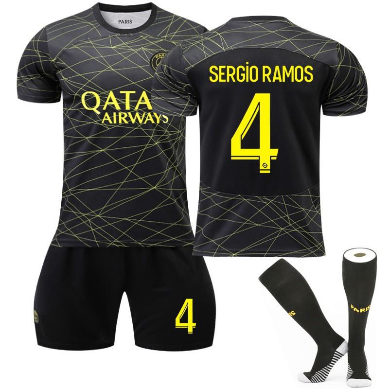 22-23 Paris Three-away Football Jersey No. 30 10 Neymar 7 Mbabpe Black Gold Line