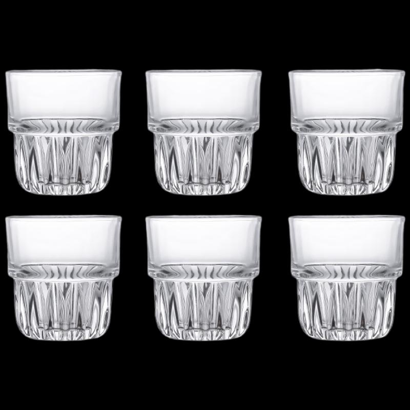 Striped Stackable Glass Beverage Cups