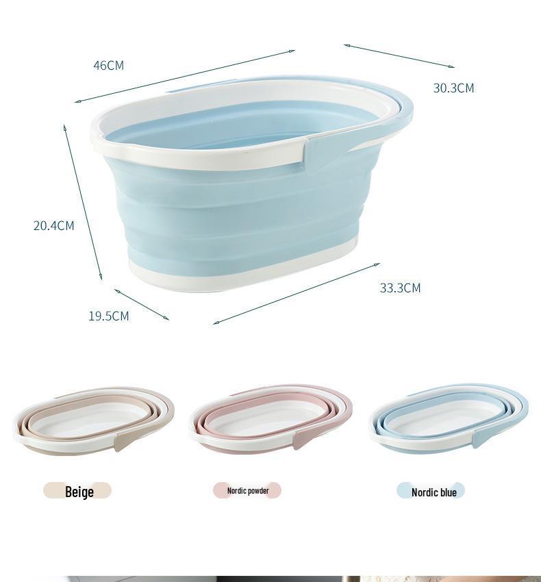 Portable Large Rectangular Folding Car Wash & Storage Mop Bucket - Thickened Handheld Plastic