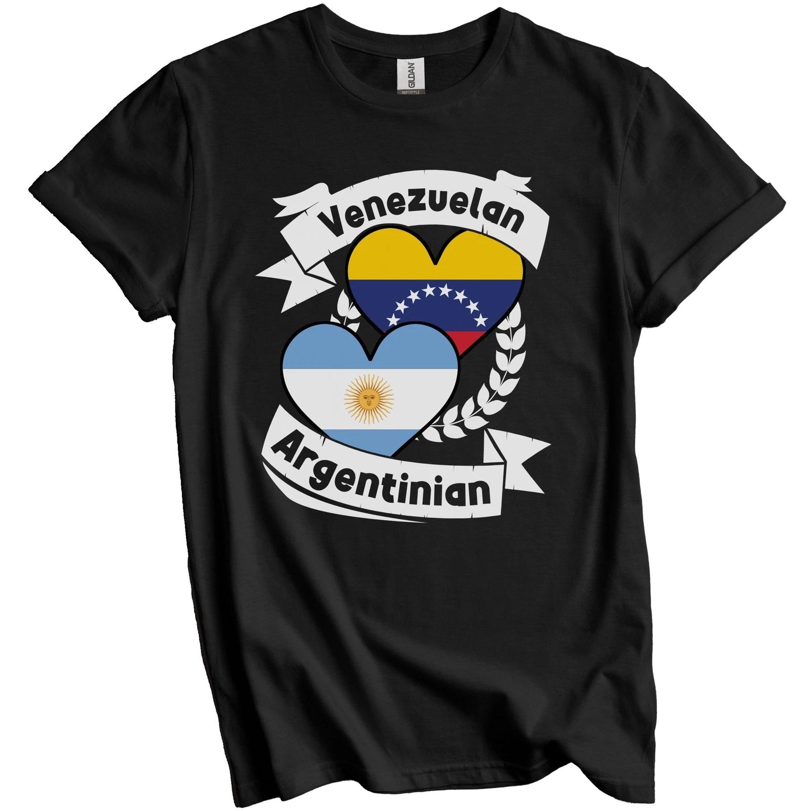 Venezuelan Argentinian Heart Flags Venezuela Argentina T-Shirt 3XL