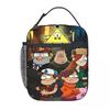 Torba na lunch Gravity Falls z postaciami Pojemnik na lunch do szkoły dla kobiet Zabawny nadruk Termiczna torba na ramię Torby ręczne Oxford Przenośna torba termoizolacyjna na zamek