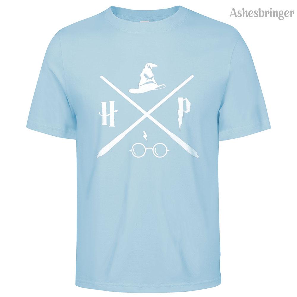 Men's Cotton Wizard Potter Glasses Move Symbol Graphic T Shirt on Unisex Street Casual Style Tee for Men and Women