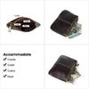Men's Retro Minimalist Genuine Leather Zipper Wallet and Earphone Cable Pouch