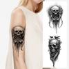 3pcs Temporary Tattoo Tattoo Skull Realistic Temporary Tattoos Skull And Rainbow Crow Skeleton Black And Grey Realism For Men