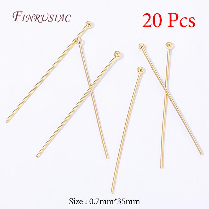 18K Gold Plated Head Pins DIY Earrings Findings,Brass Flower Head Pins For Jewelry Making Supplies Accessories