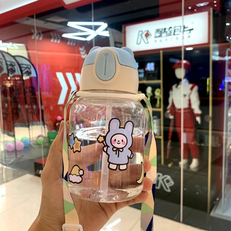 Water bottle children's water cup summer Internet celebrity high value straw cup boys and girls primary school kindergarten baby kettle