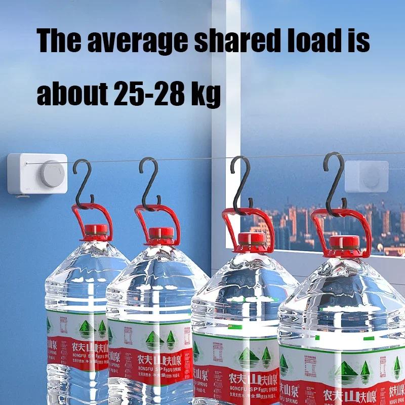 4.2M Retractable Clothesline Wall-mounted Indoor Outdoor Wash Clothes Hanger Laundry Drying Line Balcony Invisible Drying Lines