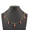 Mushroom Shape Strawberry Necklace Copper Zircon Sweet Necklace Simple Necklace  For Girl