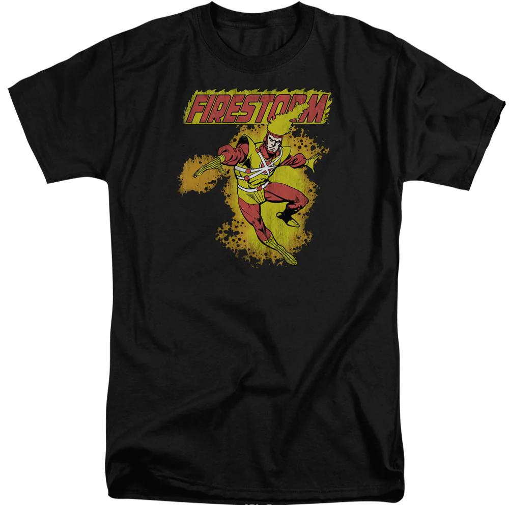 DC Comics Firestorm Mens Tall T Shirt Adult Tall Black Officially Licensed