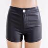 Plus Size Black High Waist Leather Shorts for Women - Sexy, Hip-Hugging, Elastic PU Leggings for Autumn/Winter.