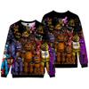 Herrtröja Rund halsad Five Nights At Freddys tröja Höst Vinterhuva Överdimensionerad Mode Streetwear Toppar