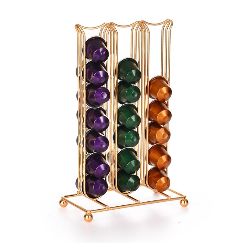 Kaffee Aufbewahrungshalter Eisen Doppelseitiges Ausstellungsregal Metallhalter für Zuhause Büro Küchentheke X3UC