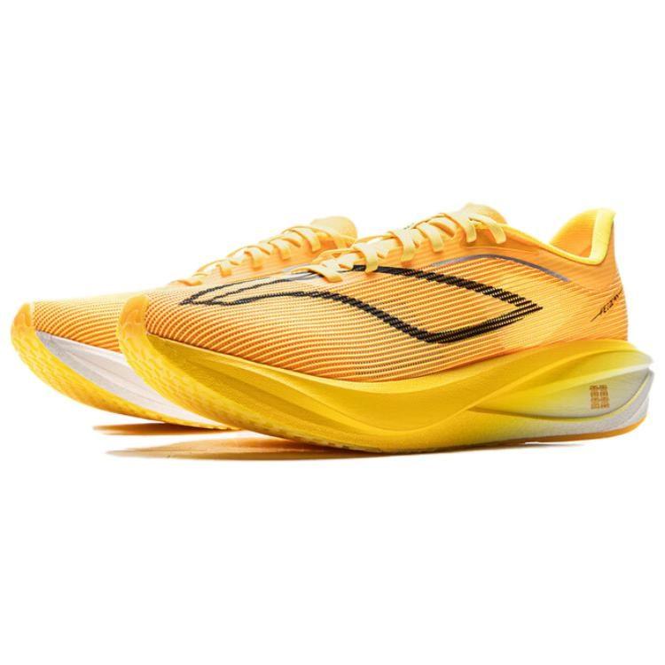 Li Ning Feidian 5 Challenger Bas Carbone Plaque Marathon Chaussures de Course Homme Jaune Mangue Néon ARMV001-23
