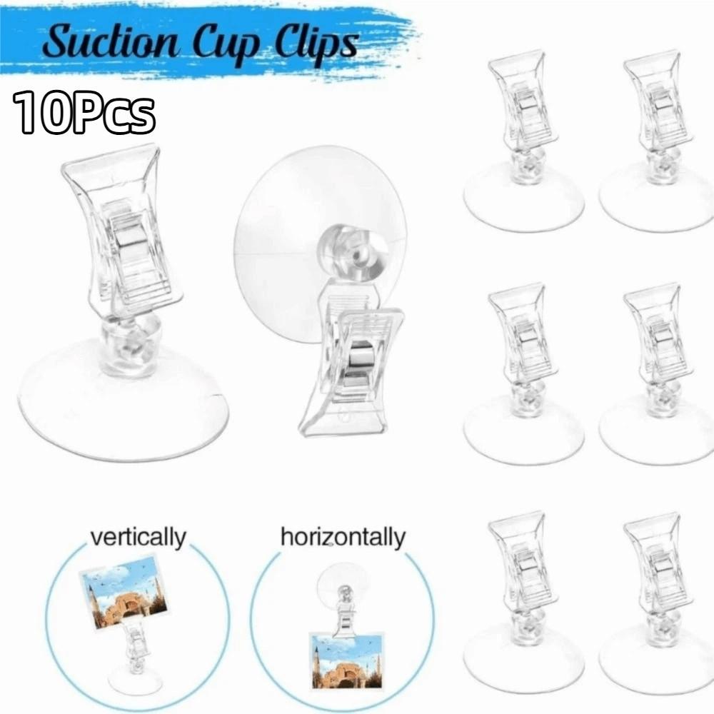 10Pcs 360° Rotatable Suction Cup Clip Multifunctional Retail Sign Clip Price Tag Holder Kitchen Use