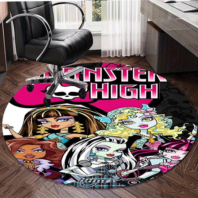 1pc Monster High Draculaura2 Design Printed Area Round Carpet for Bedroom Living Room Home Decor Rugs Mat Non Slip Mat Rug for Bedside