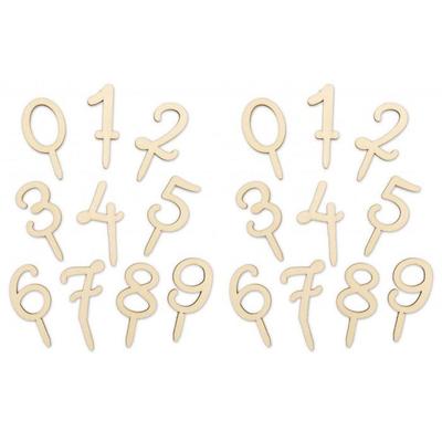 2 Wooden Cake Toppers - Numbers 0 To 9