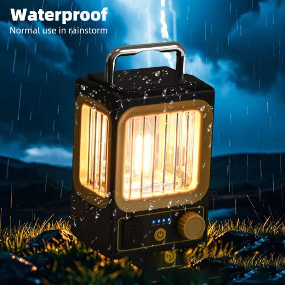 Stepless Dimming Solar Garden Lamp Rechargeable Battery Waterproof Design Portable Hanging Light Handheld Operation