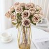 1Pc Artificial Flowers Silk Roses Bouquet Wedding Home Table Room Decor Manual Flower Arrangement Accessories Crafts Fake Flower