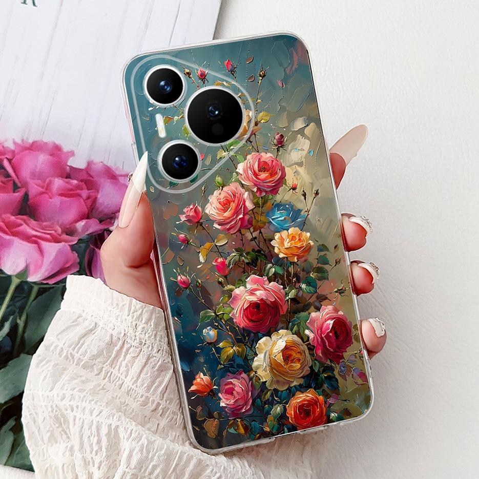 For Huawei Pura 70 Pro Plus Case Colorful Flower Painted Cover Soft Slim Phone Case For Huawei Pura 70 Ultra Pura70 Pro 5G Shell