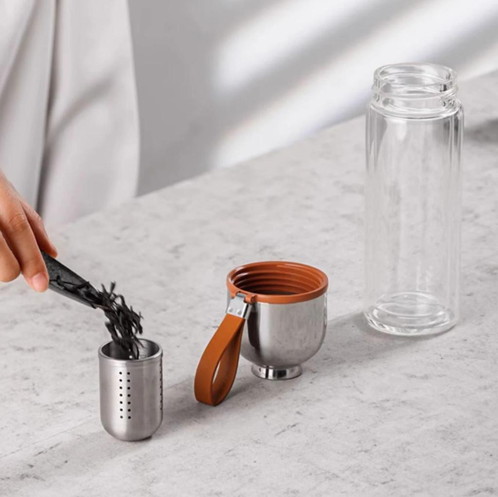 SAMADOYO Tea Separation, Heat-resistant Glass Brewing, Tea Filtration, Portable Cup, Outdoor Portable Travel Vehicle Water Cup