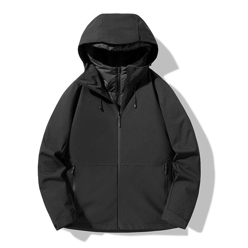 New Winter Three-in-one Down Jacket for Windbreaker Can Be Detached Two-piece Set of Men's and Women's Mountaineering Suits Waterproof Work Clothes
