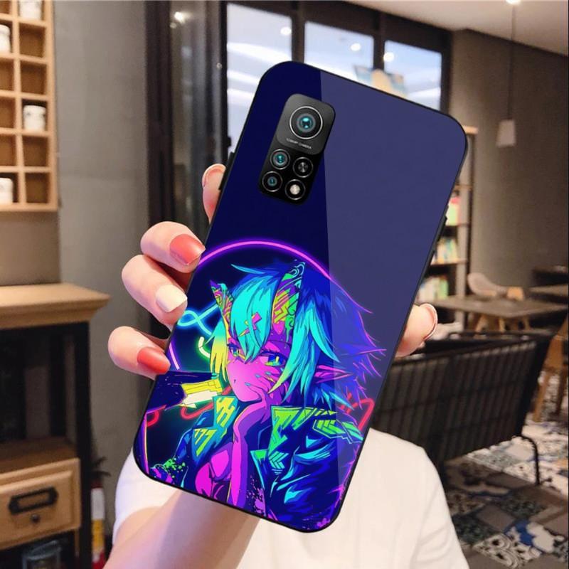 

Чехол для телефона Vaporwave Glitch Neon Girl для Xiaomi 12 11T 10 9 Redmi Note 11 10 10S Pro Redmi 9 9A 8, черный, из поликарбоната, стеклянный чехол для телефона Xiaomi 12-12X