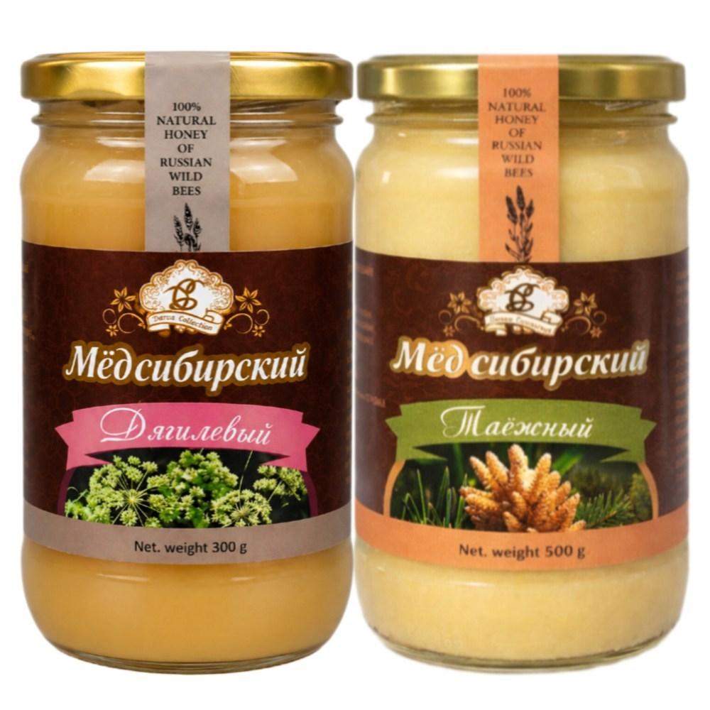 Siberian Honey Emperor 2-Piece Set, One of the World's Top 5 Premium Honeys, Russian Altai Native Wildflower Aged Imported Natural | 1 Set