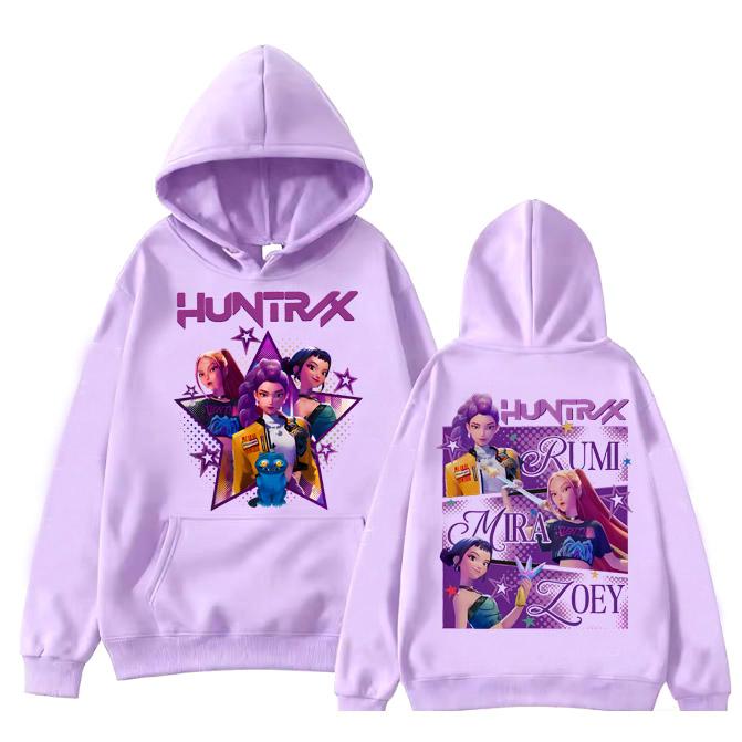 Kpop Demon Hunters Hoodies Women Mira Rumi Zoey Huntrix Hoodie Cartoon Harajuku Pullover Tops Man Woman Sweatshirt