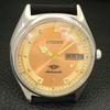 JAPAN VINTAGE CITIZEN AUTOMATIC 8200 MENS GOLDEN COLOR DIAL WATCH a702783-1 R210-a702783