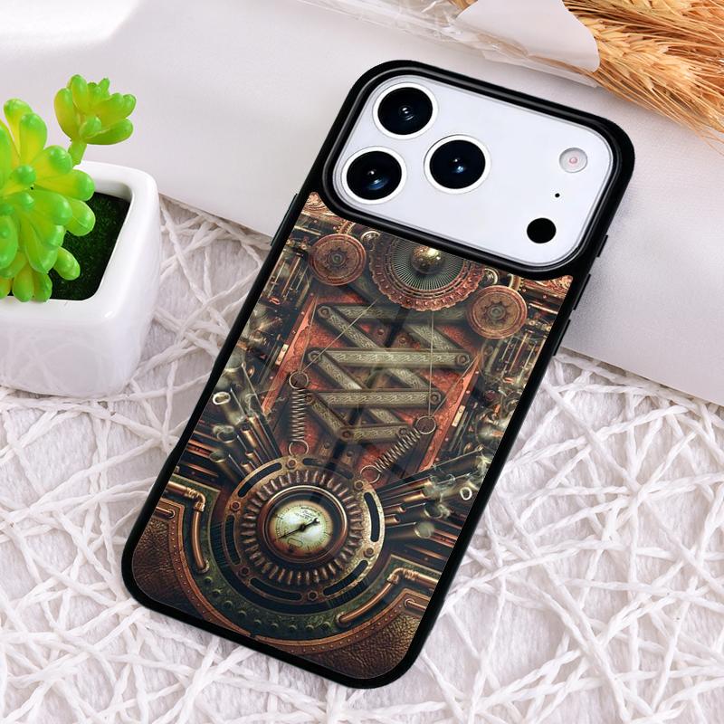Steampunk Gear Mechanical Shockproof Phone Case for iPhone 17 Air 16e 15 11 12 14 13 Pro Max Cover Coque