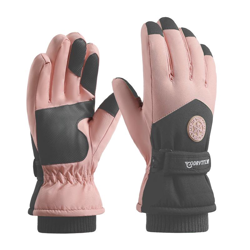 Women's Touchscreen Ski Gloves with Anti-Lost Buckle, Cold-Proof, Fleece-Lined, and Warm for Winter Sports and Cycling