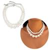 2 PCS Statement Bead Chain Necklace Elegant Pearls Beads Necklace Short Necklace