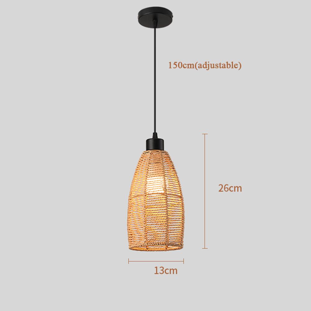Rattan Chandelier Light Led Light Vintage Boho Style Hanging Light Pendant Lamp for Home Room Decoration Lighting Fixture E27