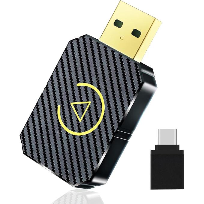 Wireless Carplay Adapter, Converts Factory Wired CarPlay to Wireless, Mini USB CarPlay Wireless Stick, Plug & Play Car Play Wireless Adapter for Cars