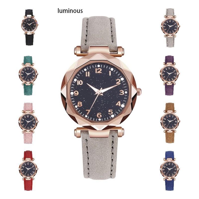 Women's Digital Belt Watch With Night Sky Design Casual Quartz Wristwatch