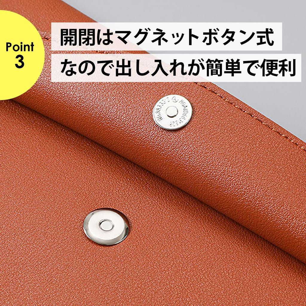 NYANDELMO ND-0044-R09-BK PU Leather File Folder, Black, for A4, Letter, and Documents