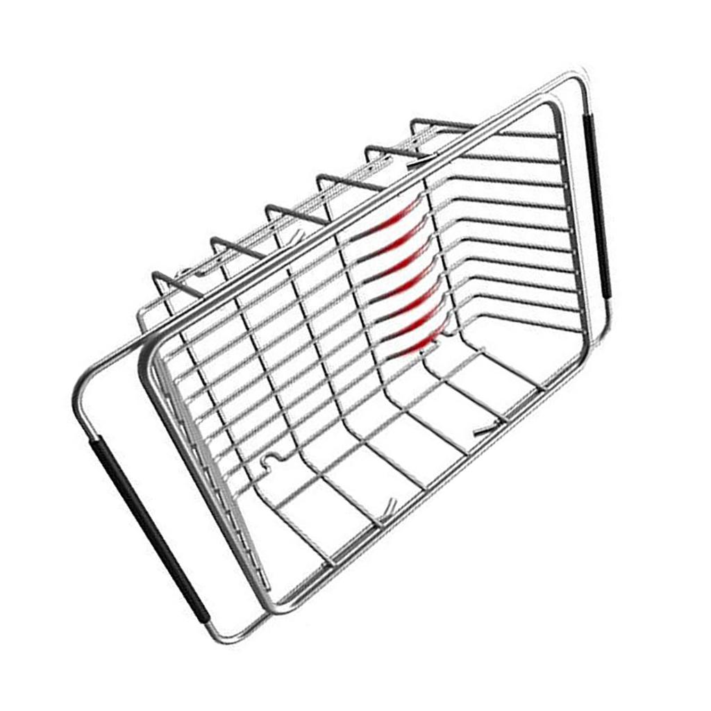 Coș de scurgere pentru chiuvetă Oțel inoxidabil Uscător de vase de bucătărie Extensibil Raft de uscare pentru chiuvetă pentru veselă