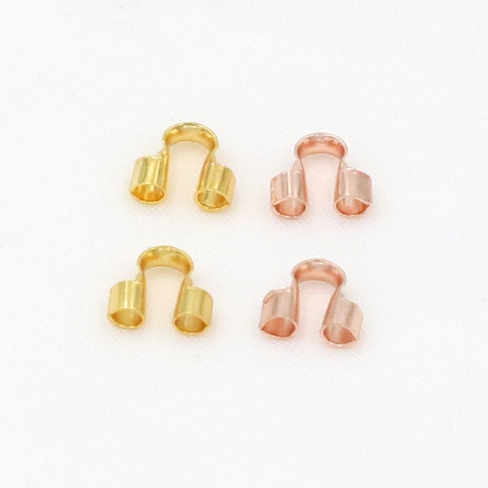 100Pcs Copper Wire Protectors Loops U Shape Connector for Jewelry Thread Protector Bracelet Making