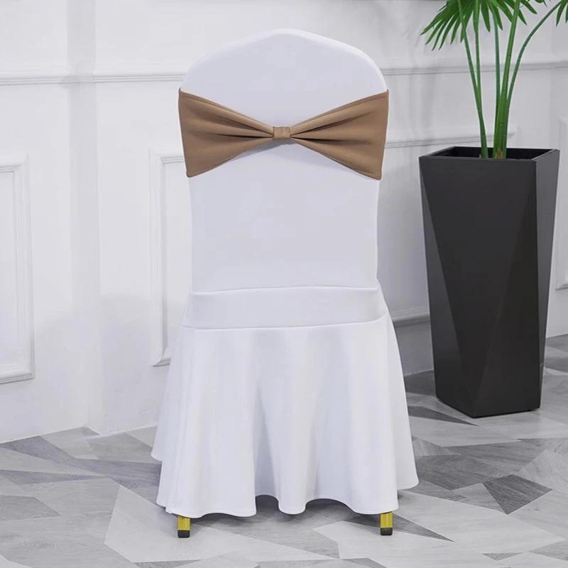 Spandex High Quality Chair Sash Fit All Chairs With Decorative Ready Made Bow Tie Knot Ideal for Wedding and Event Decoration
