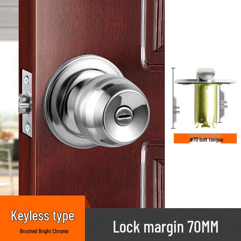 Universal Stainless Steel Spherical Door Lock for Bedrooms & Bathrooms